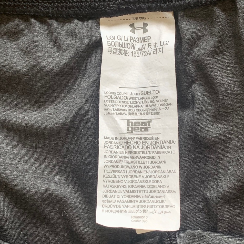 Under Armour HeatGear Womens L Loose Fit Capri Jogger Pants Gray Blk Workout Gym - Picture 4 of 13